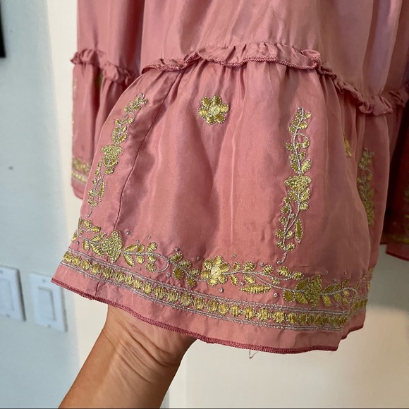 Vintage Y2K Silk Rangoon Skirt with Gold Details - Picture 8 of 11